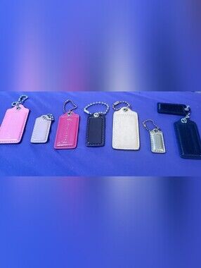 Coach Leather Tag Set in Pink, Light Pink, Hot Pink, Black, Cream, Gold